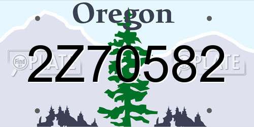 2Z70582 Oregon License Plate