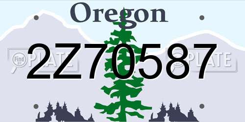 2Z70587 Oregon License Plate