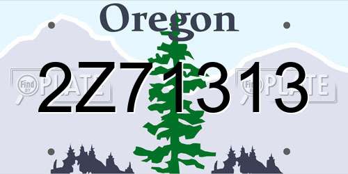 2Z71313 Oregon License Plate