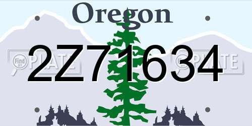 2Z71634 Oregon License Plate