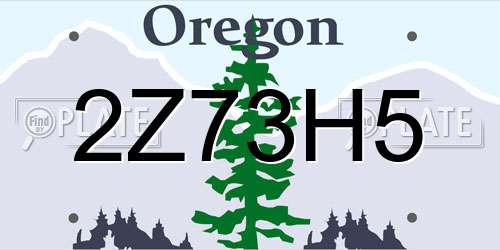2Z73H5 Oregon License Plate