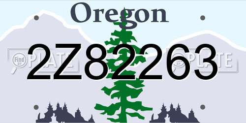 2Z82263 Oregon License Plate