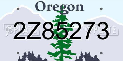 2Z85273 Oregon License Plate