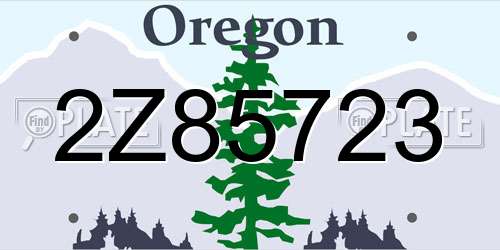 2Z85723 Oregon License Plate