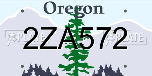 2ZA572 Oregon License Plate