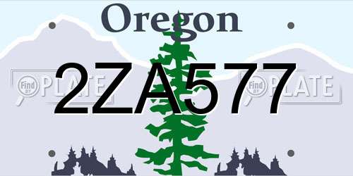 2ZA577 Oregon License Plate