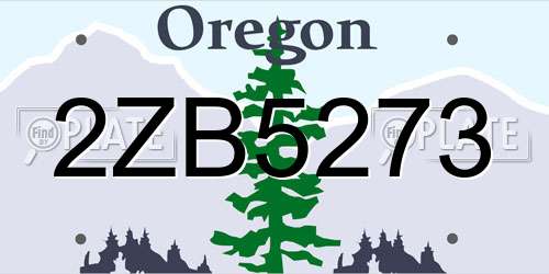 2ZB5273 Oregon License Plate