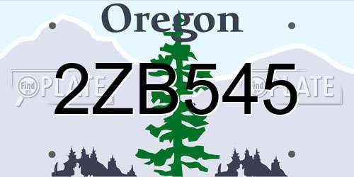 2ZB545 Oregon License Plate