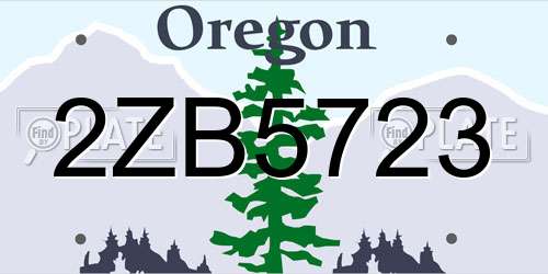 2ZB5723 Oregon License Plate