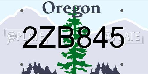 2ZB845 Oregon License Plate
