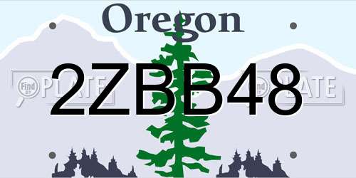 2ZBB48 Oregon License Plate