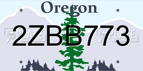2ZBB773 Oregon License Plate