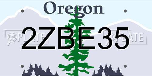 2ZBE35 Oregon License Plate
