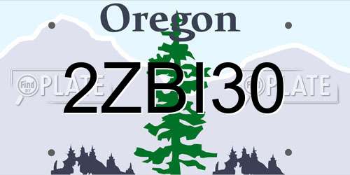 2ZBI30 Oregon License Plate