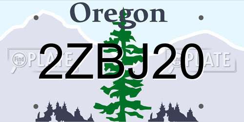 2ZBJ20 Oregon License Plate