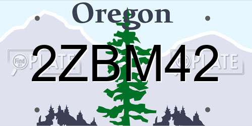 2ZBM42 Oregon License Plate