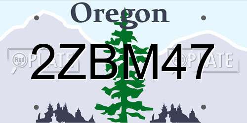 2ZBM47 Oregon License Plate