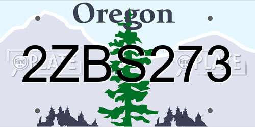 2ZBS273 Oregon License Plate