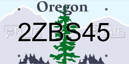 2ZBS45 Oregon License Plate