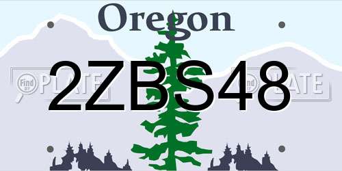 2ZBS48 Oregon License Plate