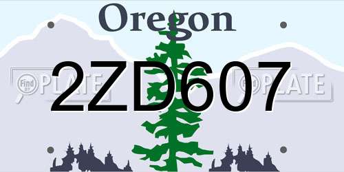 2ZD607 Oregon License Plate