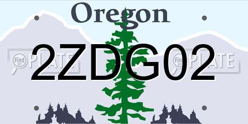 2ZDG02 Oregon License Plate
