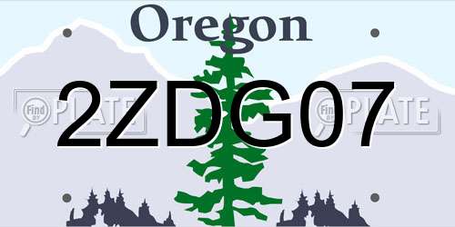 2ZDG07 Oregon License Plate