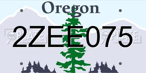 2ZEE075 Oregon License Plate