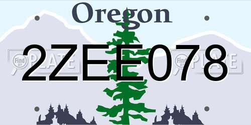 2ZEE078 Oregon License Plate