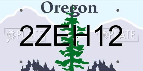 2ZEH12 Oregon License Plate