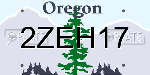 2ZEH17 Oregon License Plate