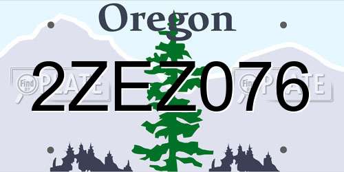 2ZEZ076 Oregon License Plate