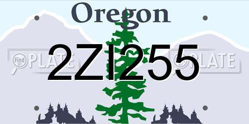 2ZI255 Oregon License Plate