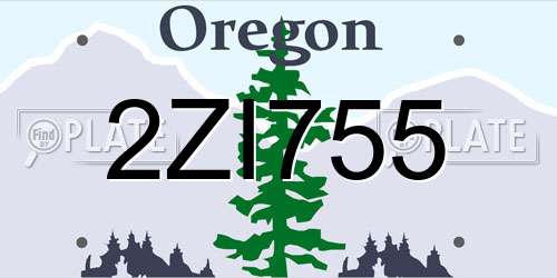2ZI755 Oregon License Plate