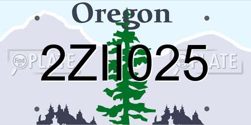 2ZII025 Oregon License Plate