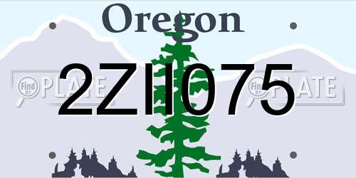2ZII075 Oregon License Plate