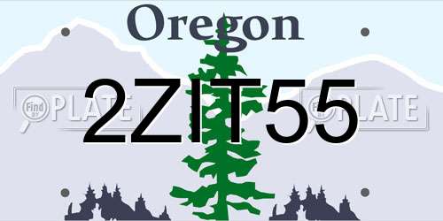2ZIT55 Oregon License Plate