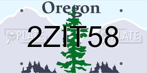 2ZIT58 Oregon License Plate