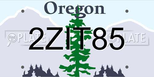 2ZIT85 Oregon License Plate