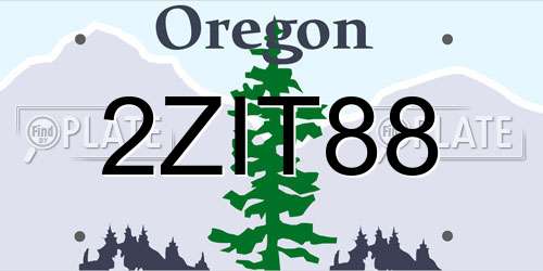 2ZIT88 Oregon License Plate