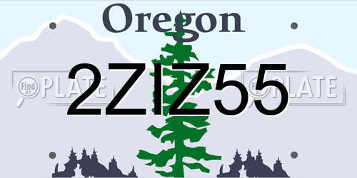 2ZIZ55 Oregon License Plate