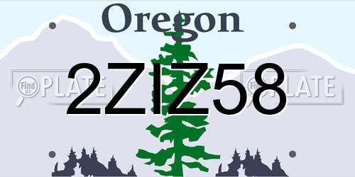 2ZIZ58 Oregon License Plate