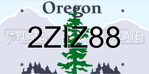 2ZIZ88 Oregon License Plate
