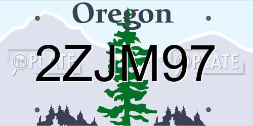 2ZJM97 Oregon License Plate