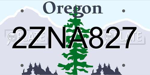 2ZNA827 Oregon License Plate