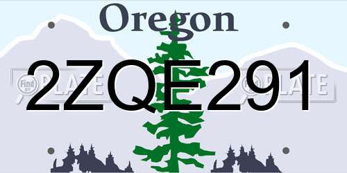 2ZQE291 Oregon License Plate