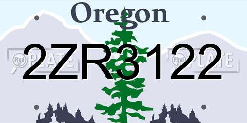 2ZR3122 Oregon License Plate