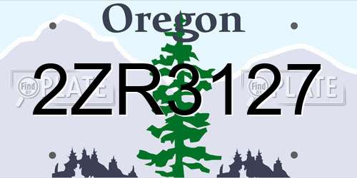 2ZR3127 Oregon License Plate
