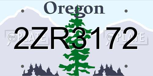 2ZR3172 Oregon License Plate