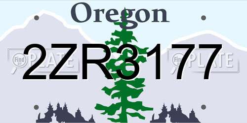 2ZR3177 Oregon License Plate